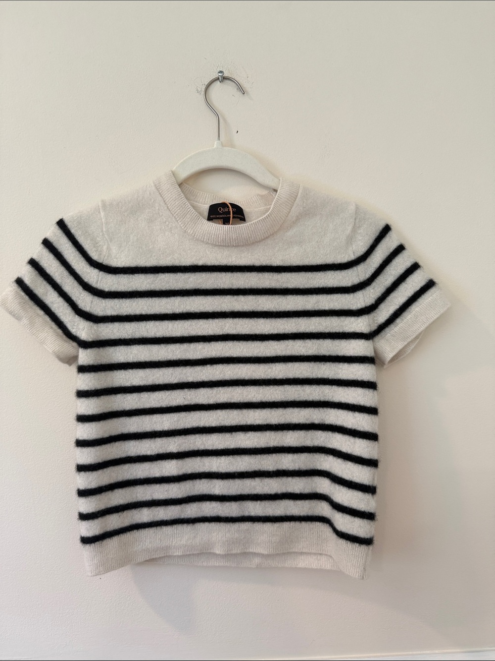 Quince Mongolian Cashmere Striped Tee